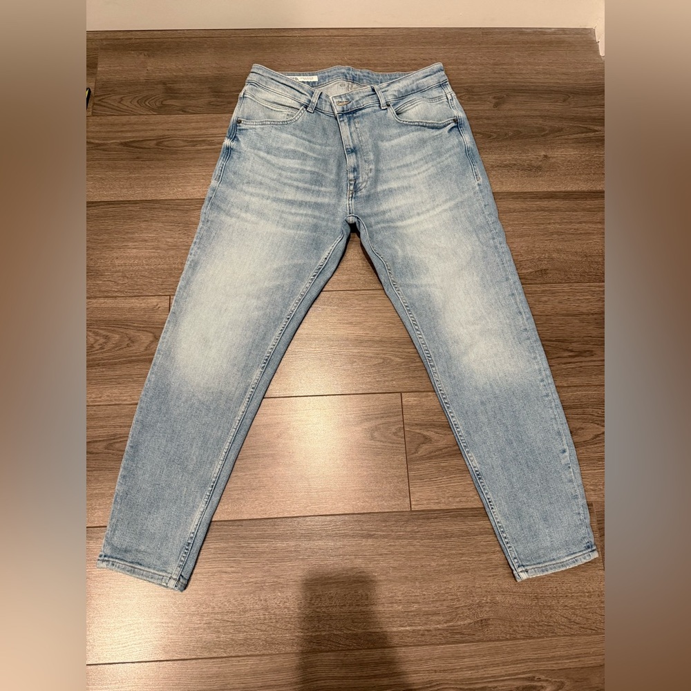 Zara Men's Faded Denim Slim Jeans